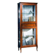 Vetrina classica in legno 2 porte 1 cassetto finitura bassano l.70 p.40 h.175 - Mobili 2G