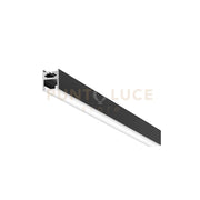 BLED G -- PROFILO IN ALLUMINIO SEZIONABILE CON DIFFUSORE AD INCASTRO BIANCO PARETE/SOFFITTO/SOSPENSIONE MT2 COLORE NERO
