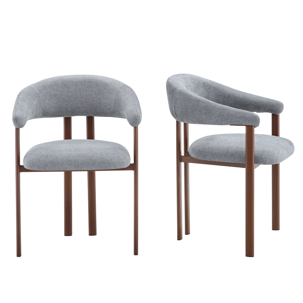 Poltrona in Tessuto ¨C MINIMAL ¨C Grigio, Gambe in Metallo, Set 2 Pezzi