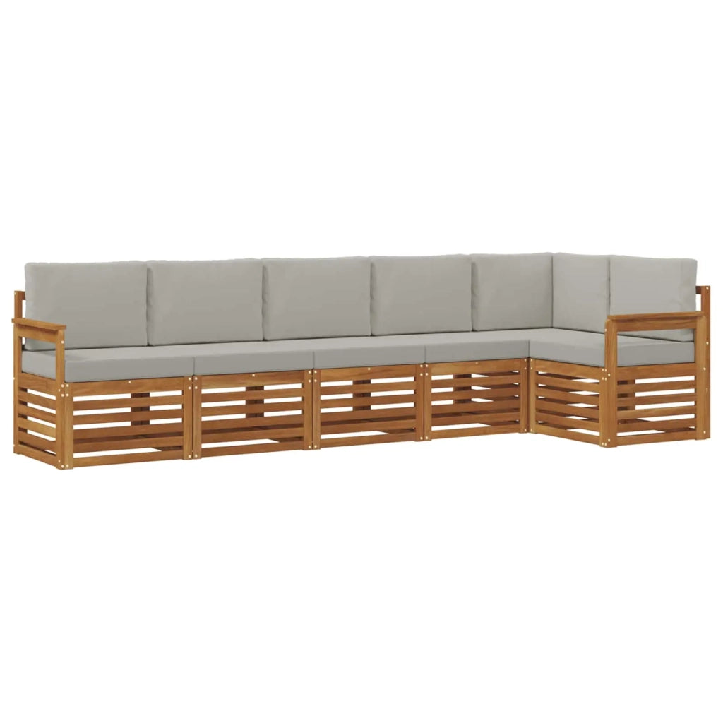 Set divano sezionale con cuscino 6 pcs Grigio Naturale e Chiaro 3374876