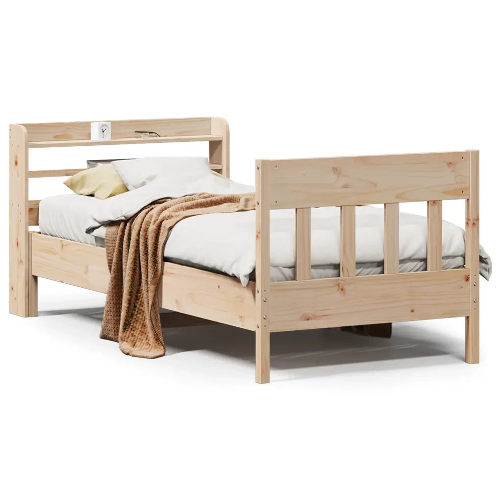 vidaXL Letto senza Materasso 75x190 cm in Legno Massello Pino