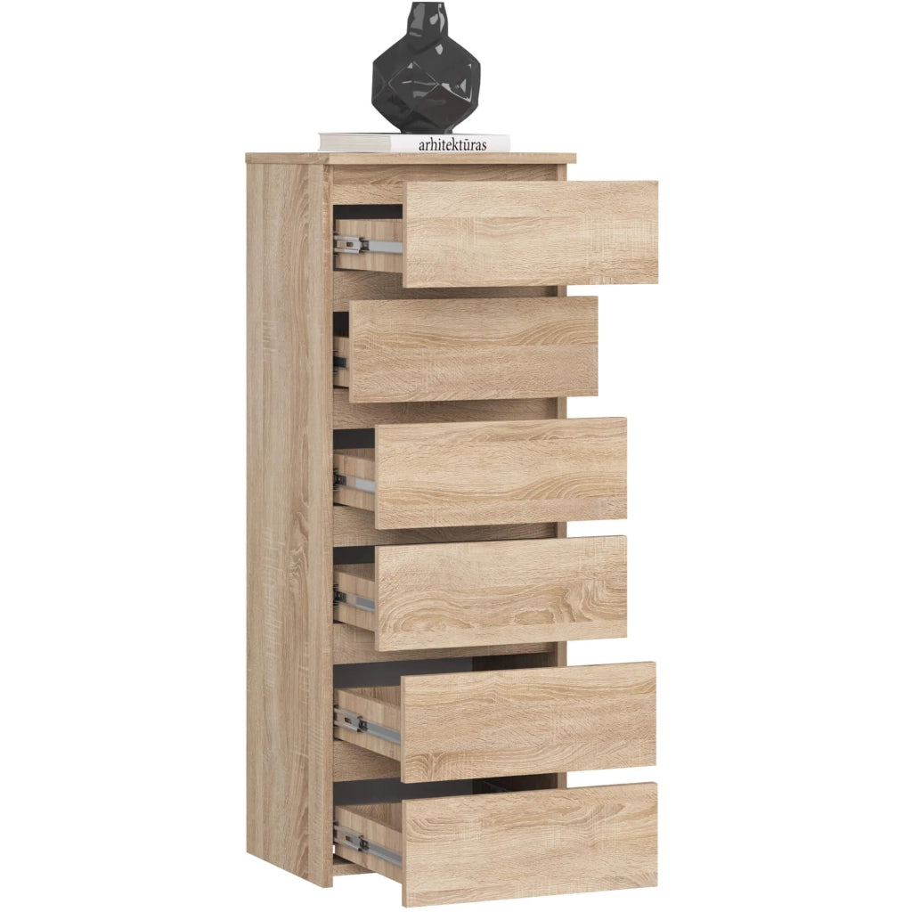 Cassettiera AKORD CL6 Cassettiera Sonoma Quercia 40 cm 6 cassetti 40x35x109 cm