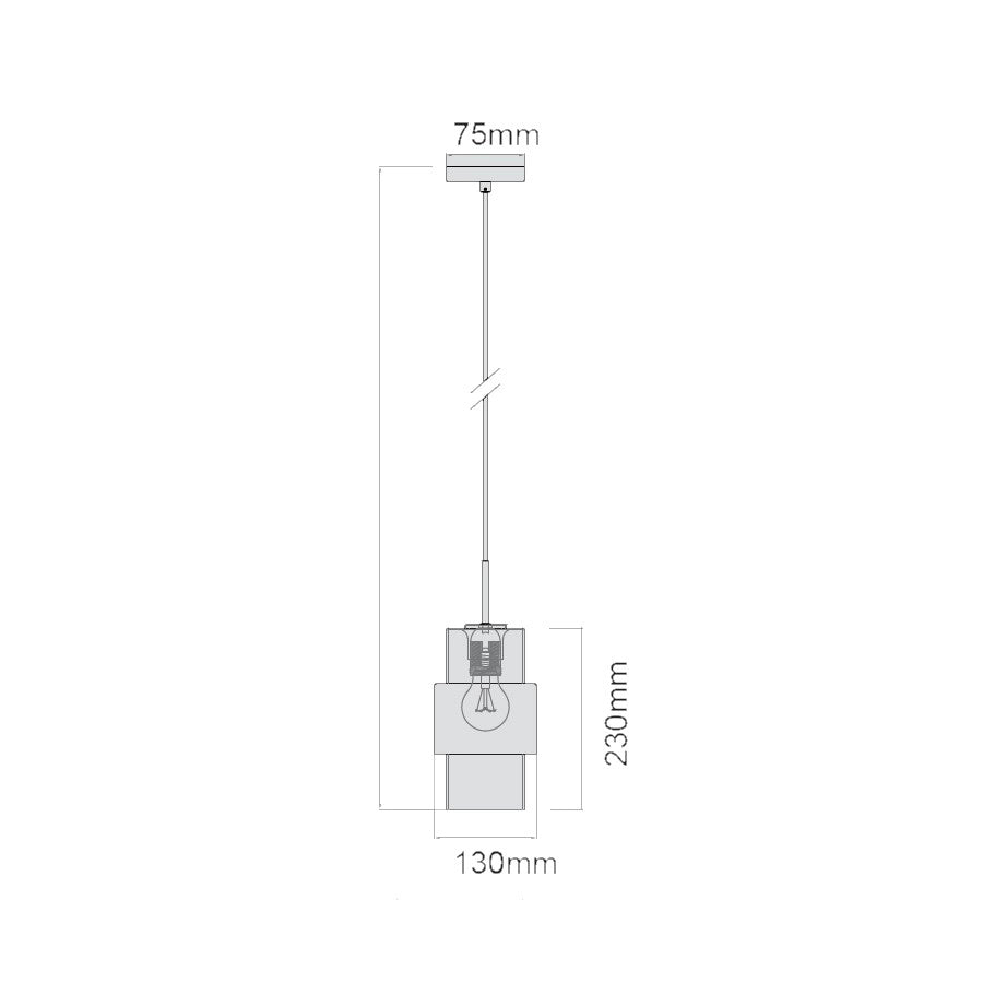 Lampada a sospensione Miele vetro fumé oro E27 150cm