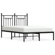 Letto matrimoniale | Letto per adulti | Giroletto con Testiera in Metallo Nero 120x200 cm
