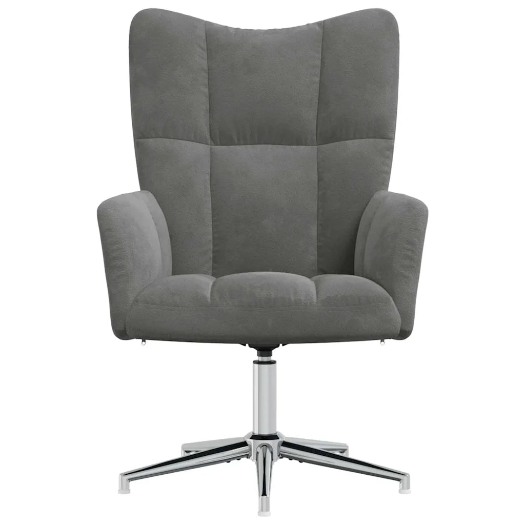 Poltrona | Sedia Relax Grigio Scuro in Velluto