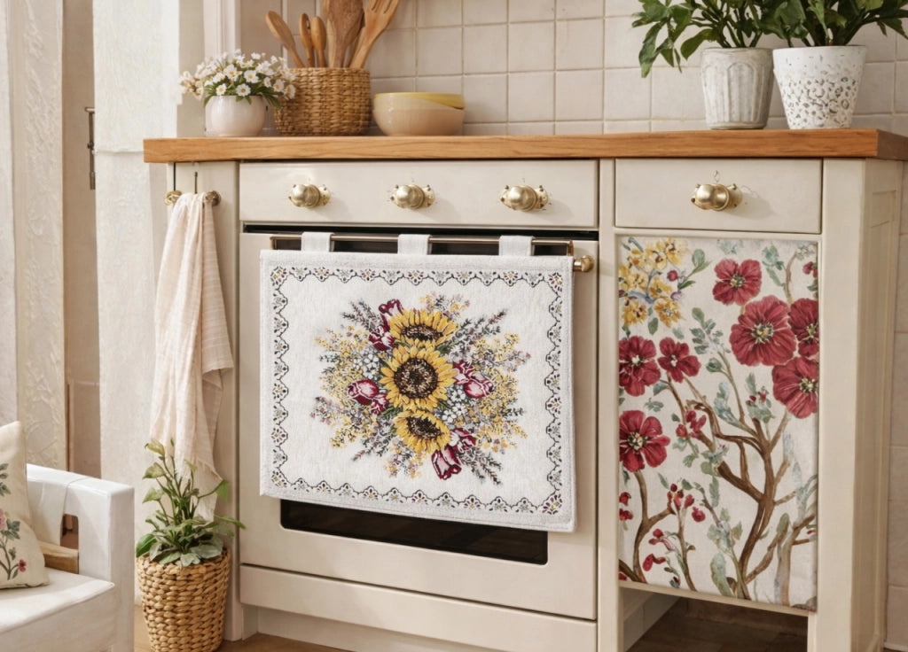 Copriforno Cucina Universale Cinigliato Copertura Decorazione Forno Dis. Sunlight