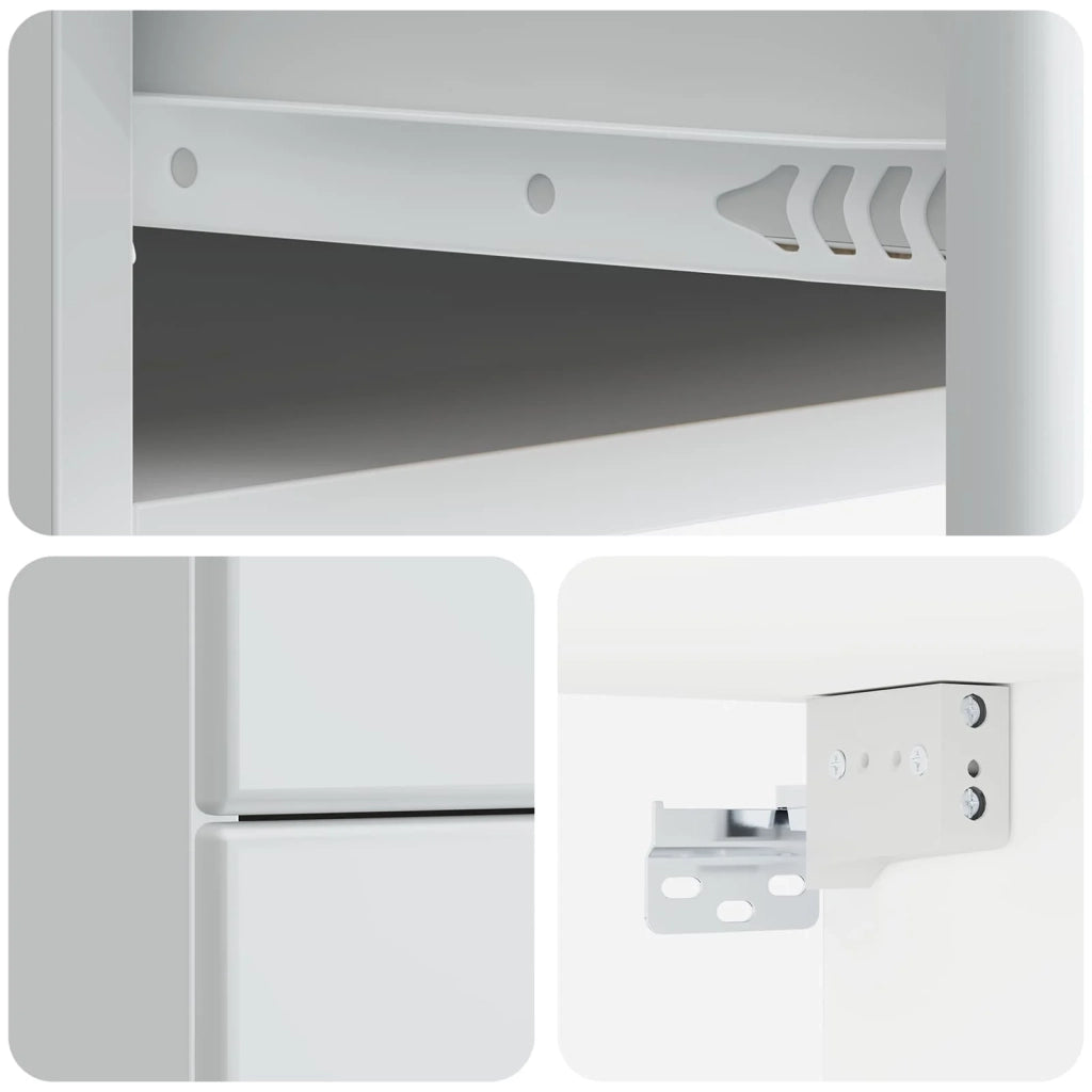 Set di 2 Comodini | Armadio da Notte | Mobiletto da notte a muro Bianco 34,5 x 33 x 40 cm