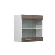 Vicco Pensile universale Grigio 60 cm con ante in vetro