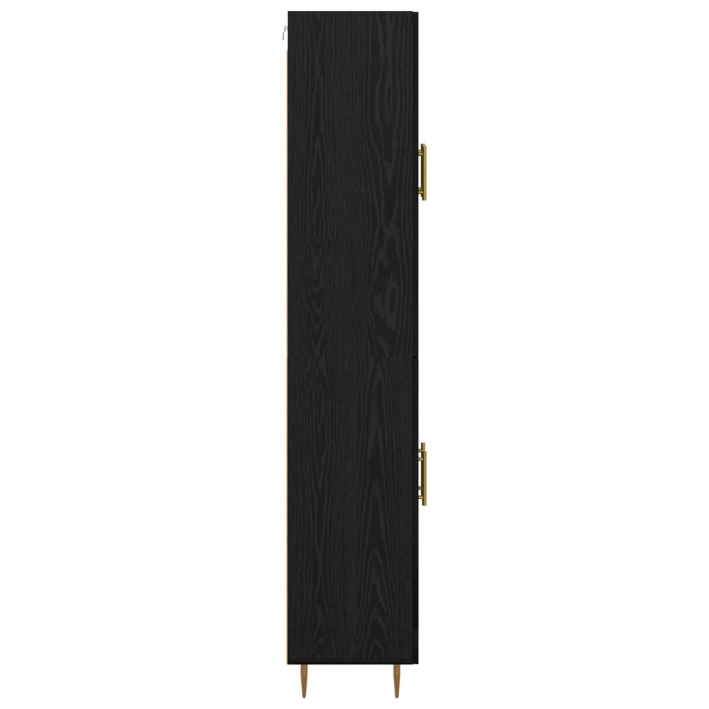 Credenza-Buffet-Armadio da cucina Rovere Nero 69,5 x 34 x 180 cm Legno multistrato 405268