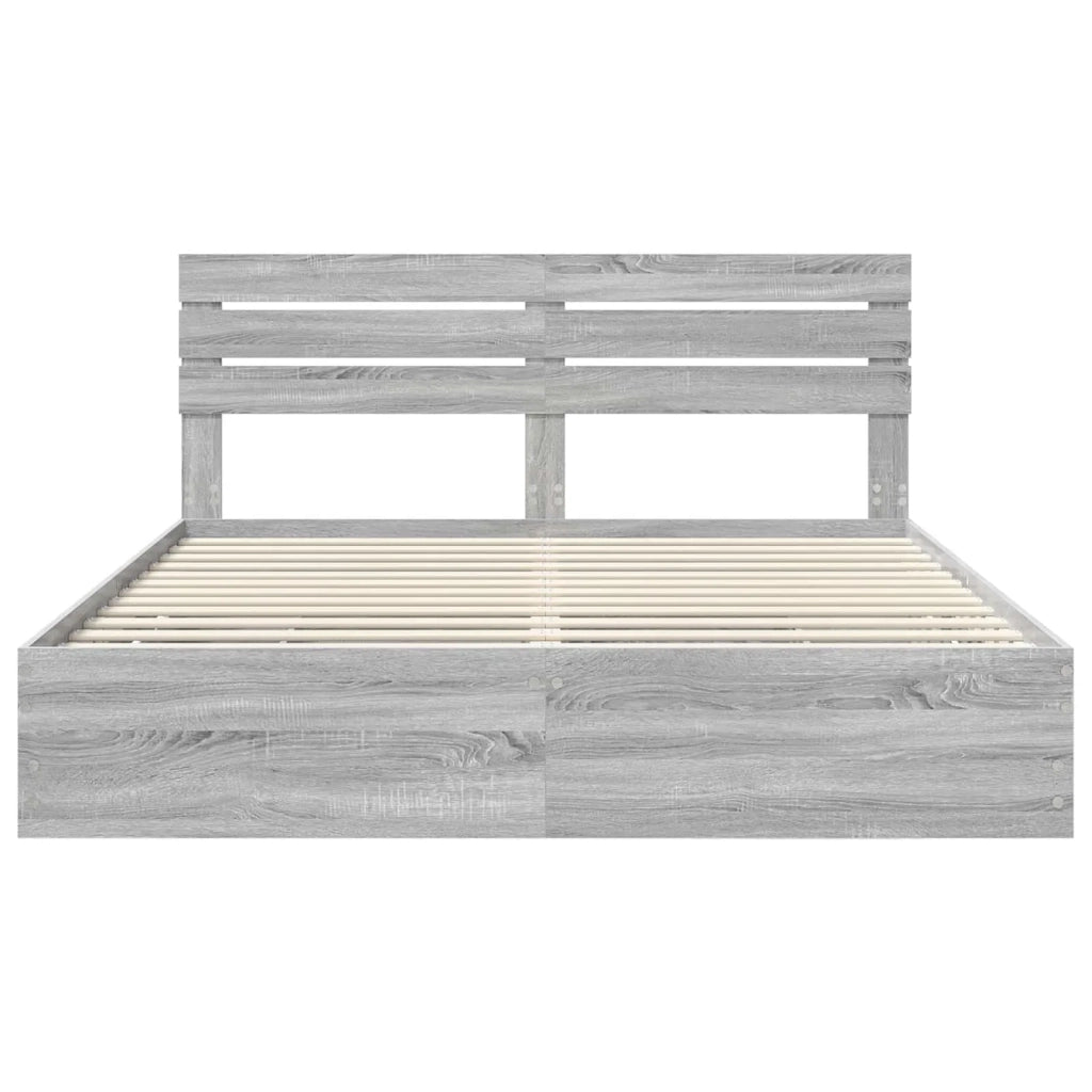Struttura del letto con cassetto Grigio Sonoma 200 x 200 cm