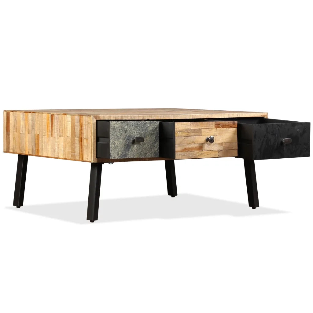 Tavolino da CaffÃ¨ in Legno di Teak Rigenerato 90x65x40 cm