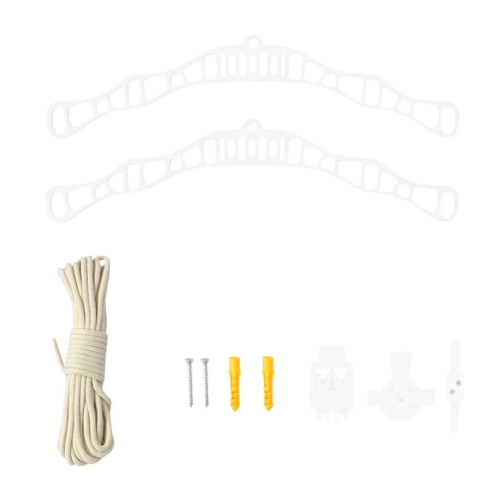 Stendibiancheria a Soffitto con Puleggia 6 Listelli 0,9m Bianco