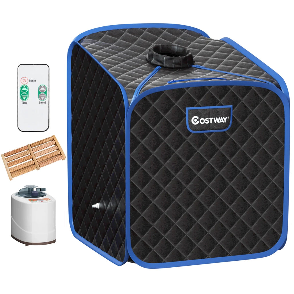 Sauna a vapore portatile 83 x 84 x 107 cm 9 temperature regolabili sedia pieghevole in cotone nero 20_0020798
