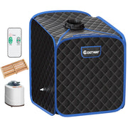 Sauna a vapore portatile 83 x 84 x 107 cm 9 temperature regolabili sedia pieghevole in cotone nero 20_0020798