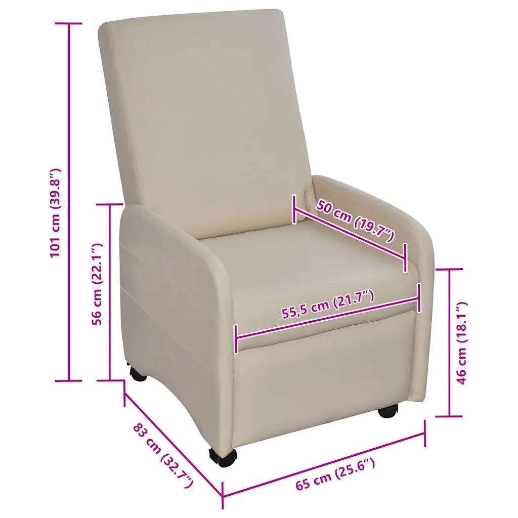 Poltrona Reclinabile Crema in Similpelle 241680