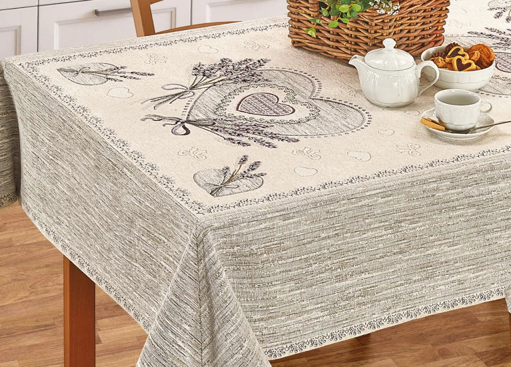 Tovaglia Copritavolo Centrino Runner Tavola Fantasia Floreale Lavanda Made Italy - 140x240 - Lavanda