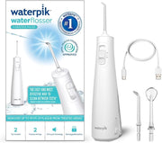 Idropulsore cordless Waterpik Pulse, approvato dalla Oral Health Foundation, idropulsore antiplacca per denti, 2 impostazioni di pressione, 45 secondi di pulizia interdentale, 2 punte incluse