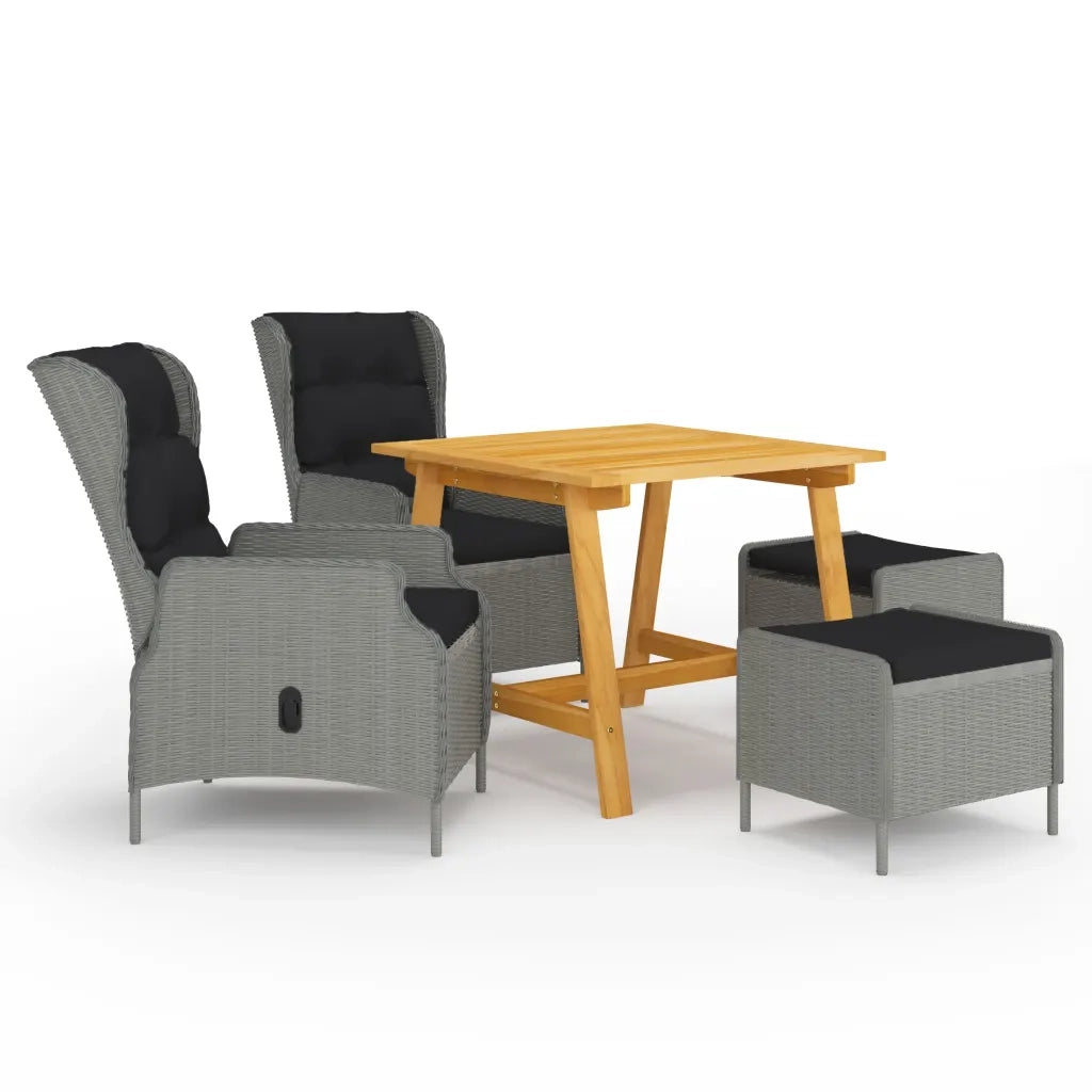 Set Mobili da Pranzo per Giardino 5 pz Grigio Chiaro cod mxl 36065