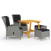 Set Mobili da Pranzo per Giardino 5 pz Grigio Chiaro cod mxl 36065