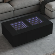 vidaXL Tavolino da Salotto con LED Infinity Nero 116x69x40 cm