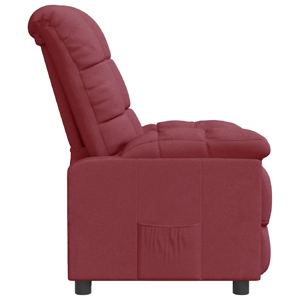Poltrona Reclinabile in Tessuto Rosso Vino