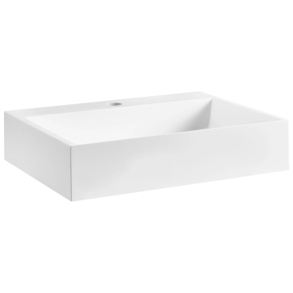 Lavabo bagno classico rettangolare in ceramica finitura lucida 50 x 38 cm Bianco Lavello da bagno rettangolare