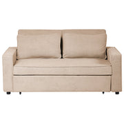Divano letto in tessuto marrone chiaro con funzione letto pieghevole Divano minimalista