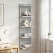 Scaffale da parete Grigio Cemento 30 x 15 x 100 cm 8012402