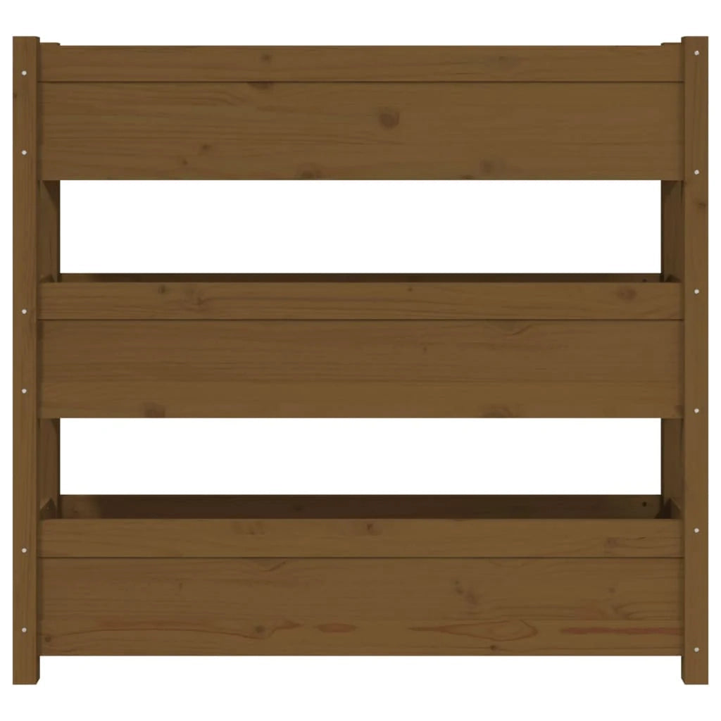 Fioriera rialzata per piante e fiori terrazza giardino 112 x 25 x 104,5 cm legno di pino massiccio marrone 02_0037396