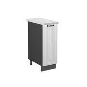 Armadio cucina dispensa alto Fame-Line Bianco rustico/Antracite 30 cm, PL Marmo Vicco