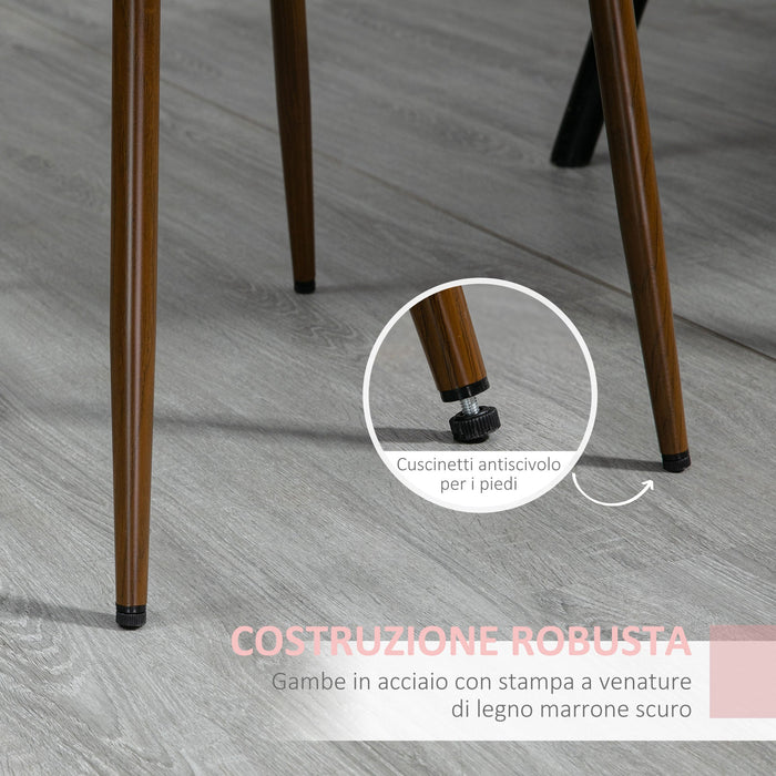 Set 4 Sedie Imbottite 47x55x86 cm in Poliestere e Acciaio Grigio