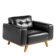Poltrona chester in pelle nera