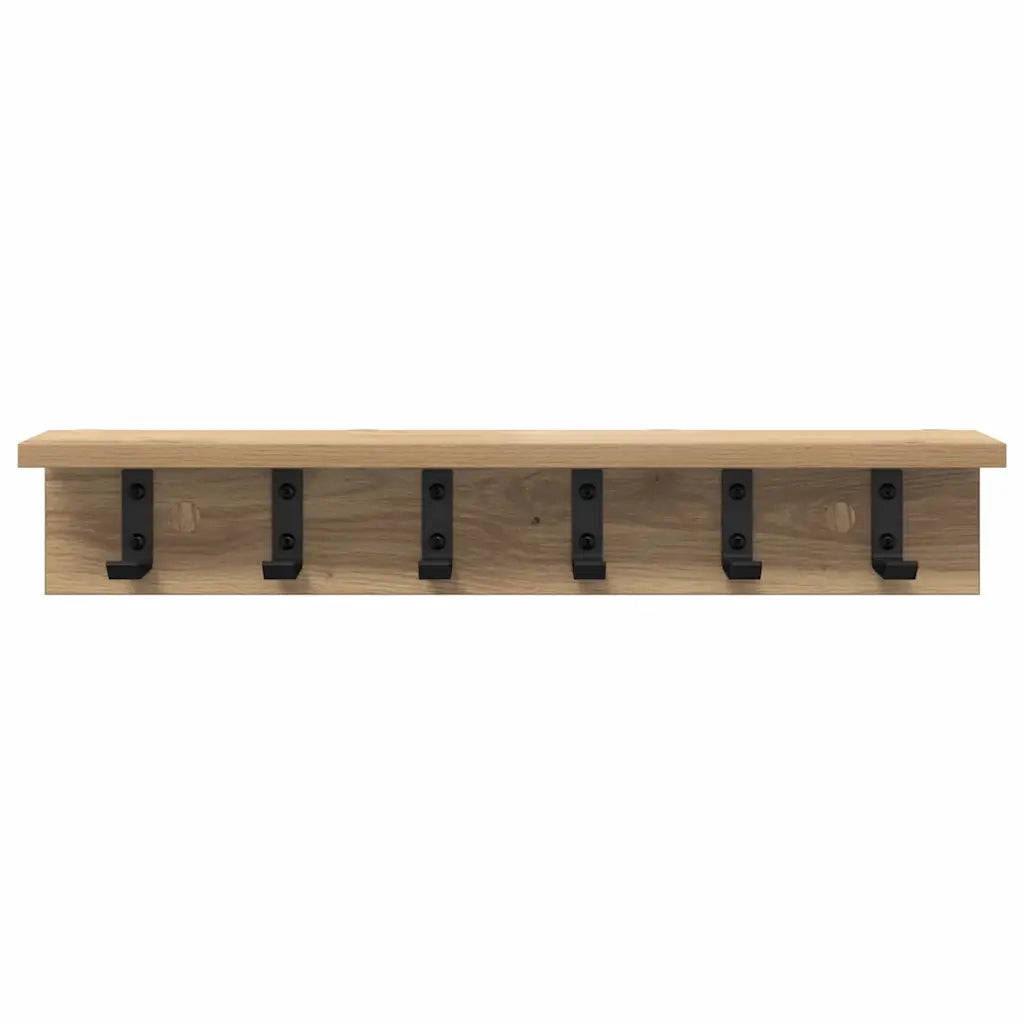 Appendiabiti a muro Rovere artigianale 60 x 10,5 x 10,5 cm 874362