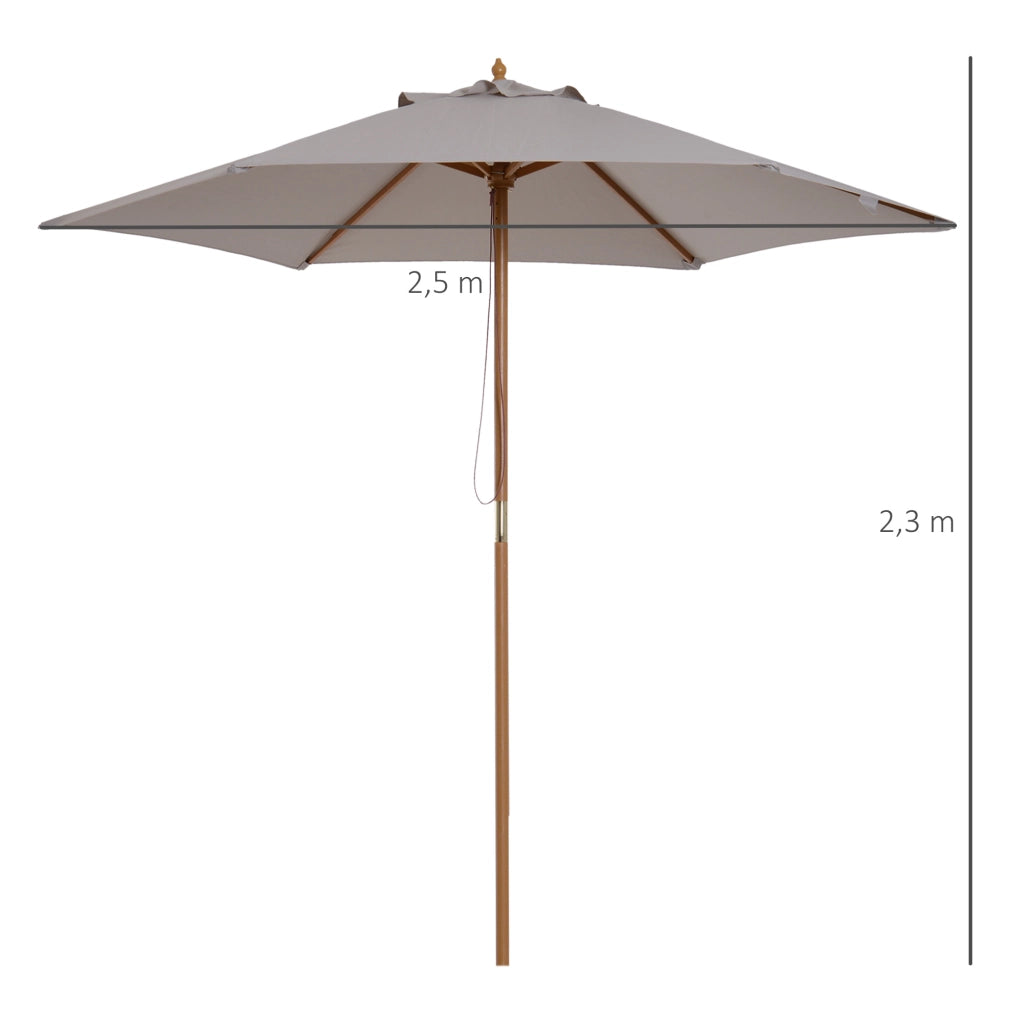 Parasole da Giardino Rotondo Grande ¨C zephmum ¨C Bamb¨´ Grigio ?250x230 cm