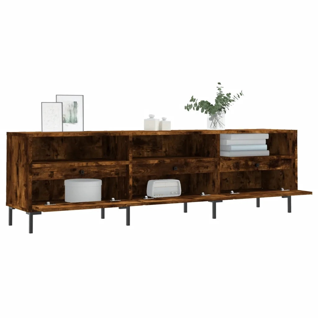 Mobile Porta TV Rovere Fumo 150x30x44,5 cm in Legno Multistrato 831289
