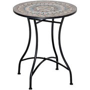 Tavolo da pranzo per giardino rotondo ¨C zephmum ¨C verde, beige, bianco, ?60 cm
