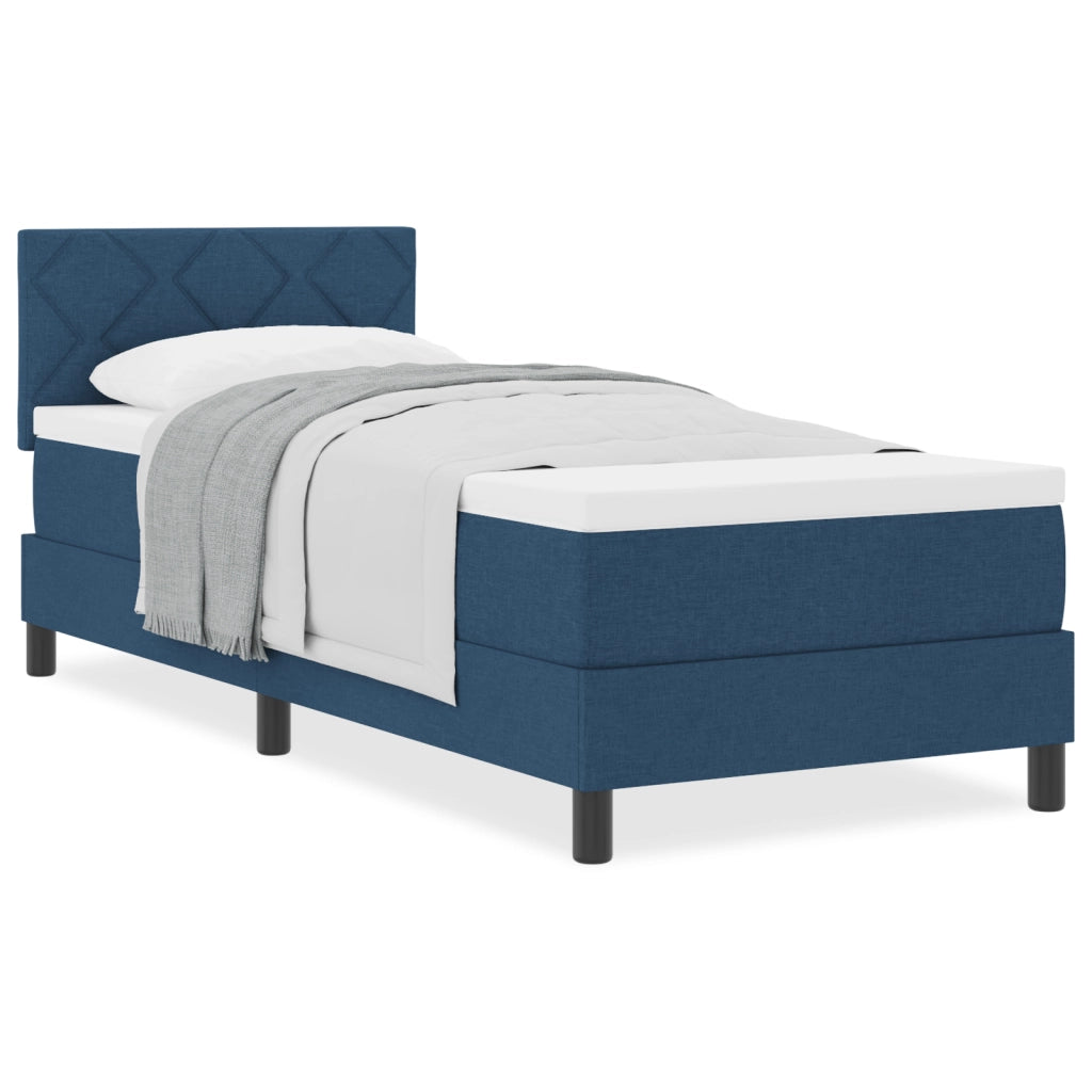 letto a box con materasso blu 80x200 cm in tessuto