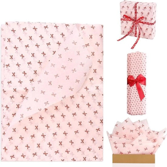 Carta di confezione a forma di fiocchetto - 10 fogli - Carta di confezione adorno a forma di fiocchetto per compleanni matrimoni Natale San Valentino buste di regalo confezioni (70x50cm)