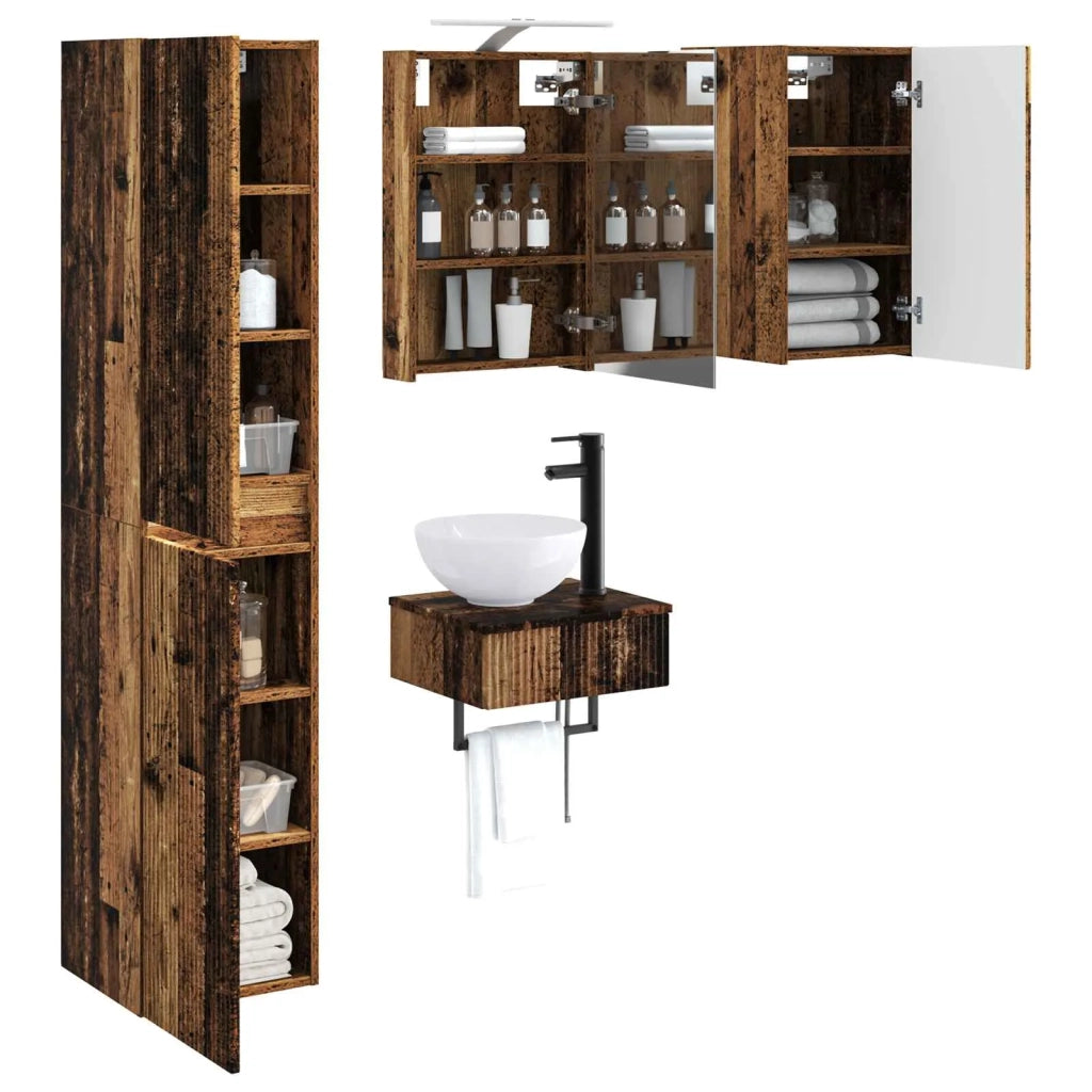 Set di mobili per il bagno 5 pcs Legno antico 3407245