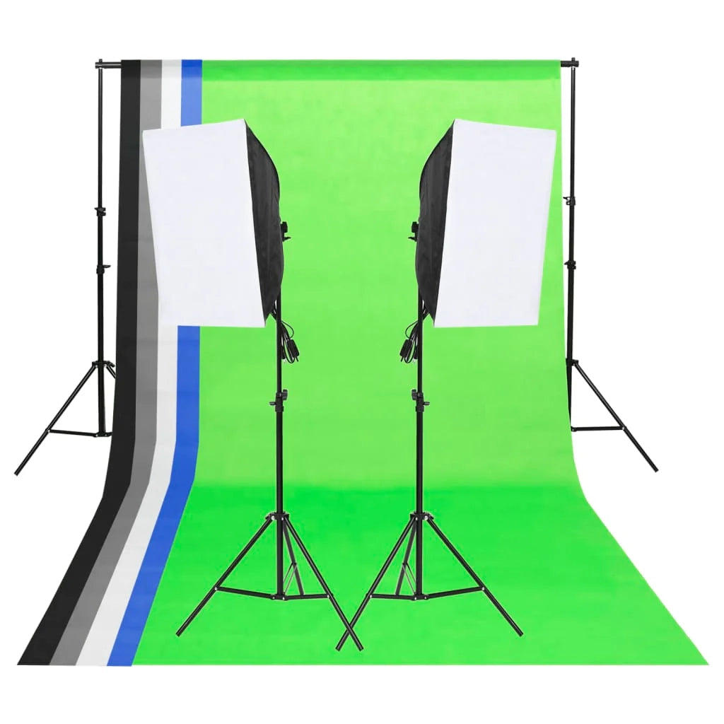 Kit di illuminazione da studio con fondali e softbox bianco 02_0042396