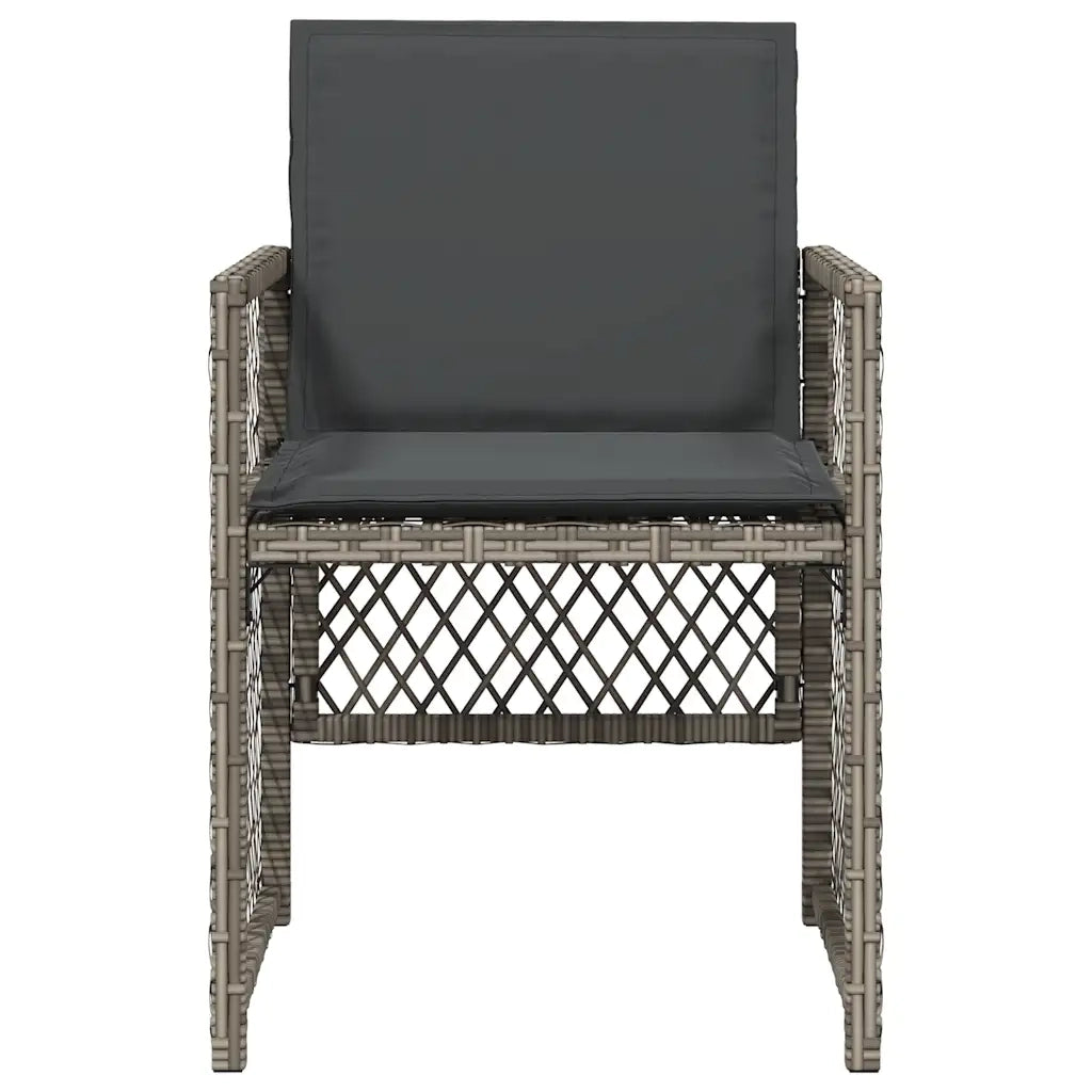 Sedie da Giardino con Cuscini 4pz Grigio in Polyrattan 364951