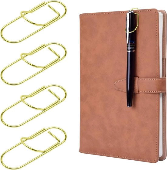 Pennenhouders in metallo, 12 pezzi, 2,1 x 6 cm, stilo con clip per libretti, libri, giornale, cartelloni, paperclip, grandi, per quasi ogni dimensione di penna.