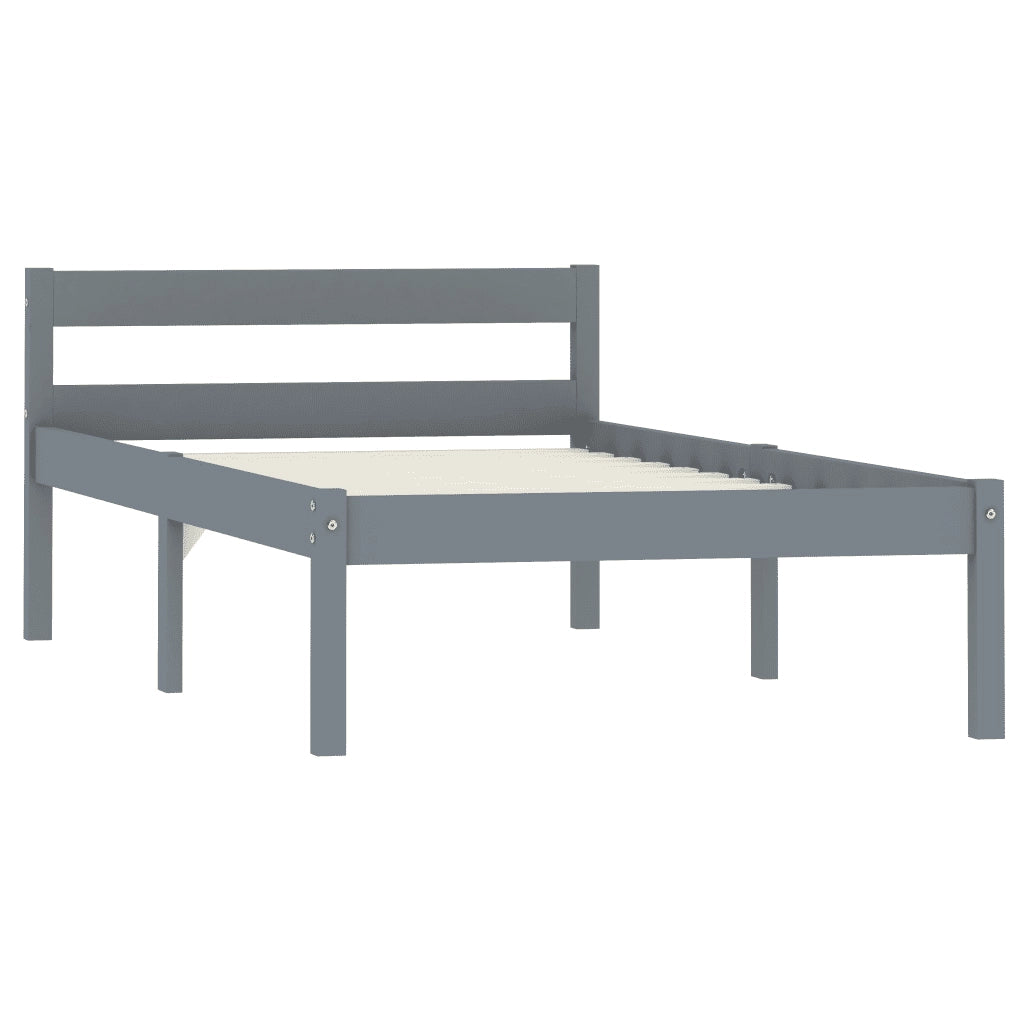 Giroletto senza Materasso Grigio 90x200 cm in Legno di Pino 283196