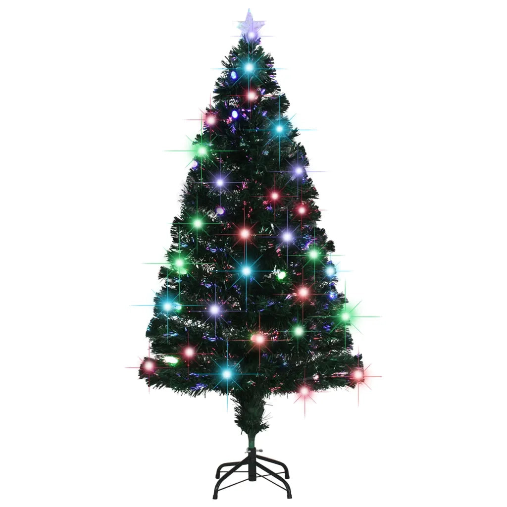 Albero di Natale | Decorazioni natalizie Preilluminato con Supporto e LED 150 cm Fibra Ottica