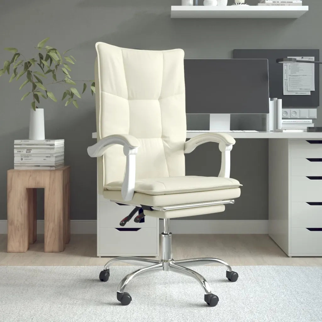 Poltrona da Ufficio Reclinabile Crema in Similpelle cod mxl 27014