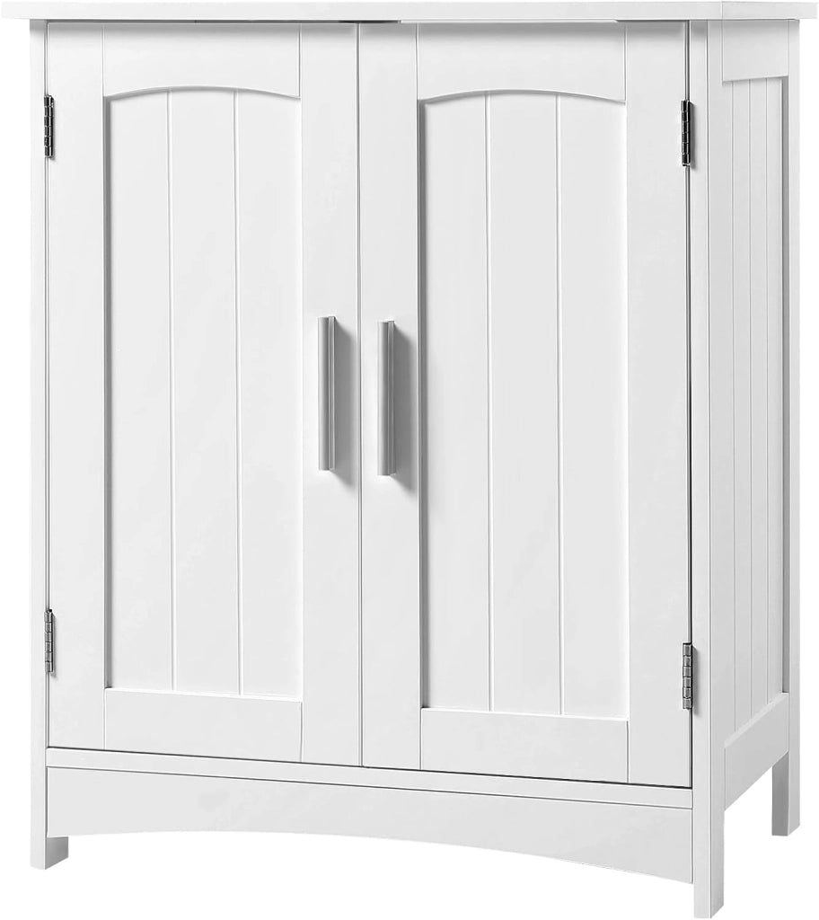 Mobile da Bagno Sospeso, Mobile Sottolavabo per Bagno con 2 Ante e Ripiano Regolabile, MDF, Bianco