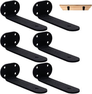 Impianti di sostegno per tavole robusti - fissati al muro - oscillanti - in metallo nero - 90 gradi - 25cm - set da 6 - sostegni per tavole