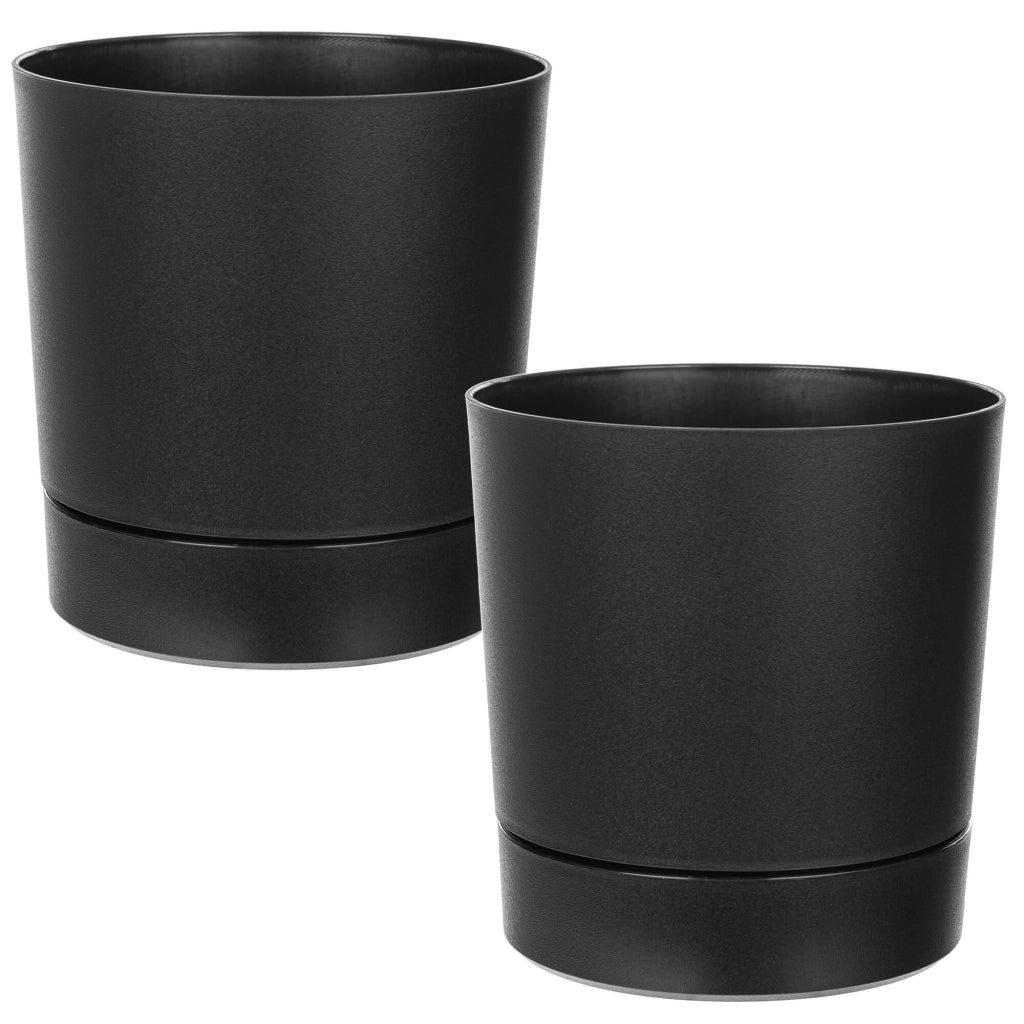 KADAX Vaso da fiori con coprivaso e sottovaso, rotondo, 14,5 cm, set da 2