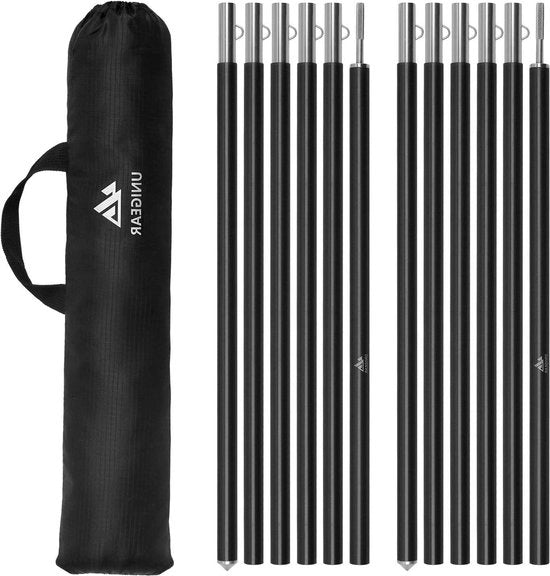 Set di sostegni per tende in alluminio telescopici - regolabili da 40cm a 240cm - per vele, tende, ombrelli, campeggio