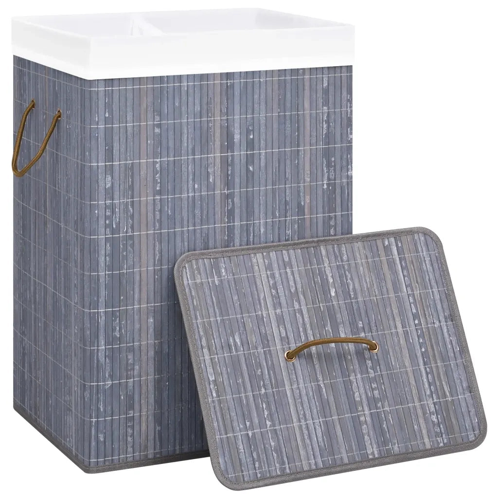 Cesto Portabiancheria in BambÃ¹ Grigio 72 L cod mxl 67782